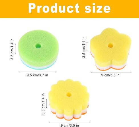 Individually Wrapped Sponge, Kitchen Dishwashing Sponge Multi-Purpose Mesh Net Scouring Pad, Odor-Free Sponge Wipes Suitable for Travel Apartments Household Cleaning (Multicolor Sponge) in Saudi Arabia