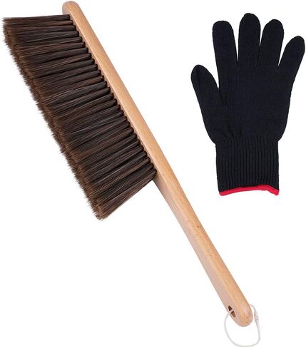 فرشاة بمقبض خشبي طويل مقاس 14.8 بوصة، فرشاة للمدفأة، فرشاة غبار بشعيرات ناعمة لسرير الأريكة، ورشة عمل مرتبة، تنظيف الأعمال الخشبية in Kuwait
