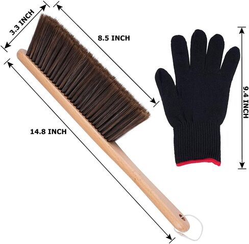 فرشاة بمقبض خشبي طويل مقاس 14.8 بوصة، فرشاة للمدفأة، فرشاة غبار بشعيرات ناعمة لسرير الأريكة، ورشة عمل مرتبة، تنظيف الأعمال الخشبية in Kuwait