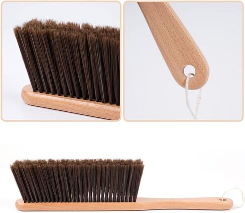 فرشاة بمقبض خشبي طويل مقاس 14.8 بوصة، فرشاة للمدفأة، فرشاة غبار بشعيرات ناعمة لسرير الأريكة، ورشة عمل مرتبة، تنظيف الأعمال الخشبية in Kuwait