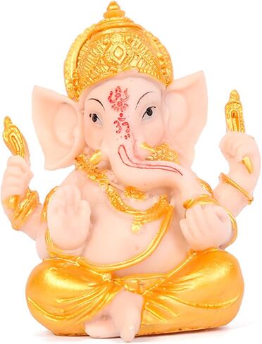 1 حزمة غانيش أيدول للوحة قيادة السيارة غانيش أيدول هندو غانيشا تماثيل الفيل إله فنغ شوي لاكي الفيل تمثال هووسورمينغ تهنئة هدية صغيرة لغرفة التأمل معبد المذبح in Kuwait