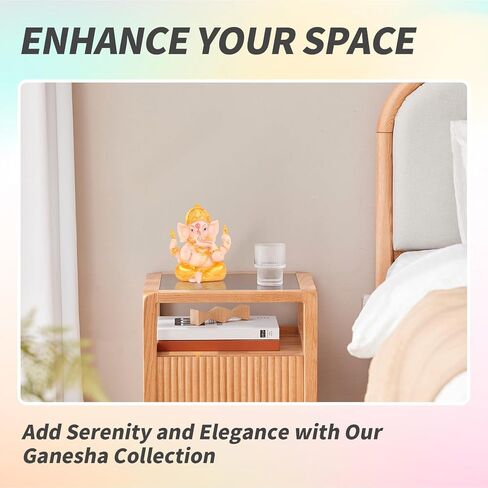 1 حزمة غانيش أيدول للوحة قيادة السيارة غانيش أيدول هندو غانيشا تماثيل الفيل إله فنغ شوي لاكي الفيل تمثال هووسورمينغ تهنئة هدية صغيرة لغرفة التأمل معبد المذبح in Kuwait