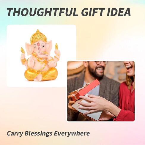 1 حزمة غانيش أيدول للوحة قيادة السيارة غانيش أيدول هندو غانيشا تماثيل الفيل إله فنغ شوي لاكي الفيل تمثال هووسورمينغ تهنئة هدية صغيرة لغرفة التأمل معبد المذبح in Kuwait