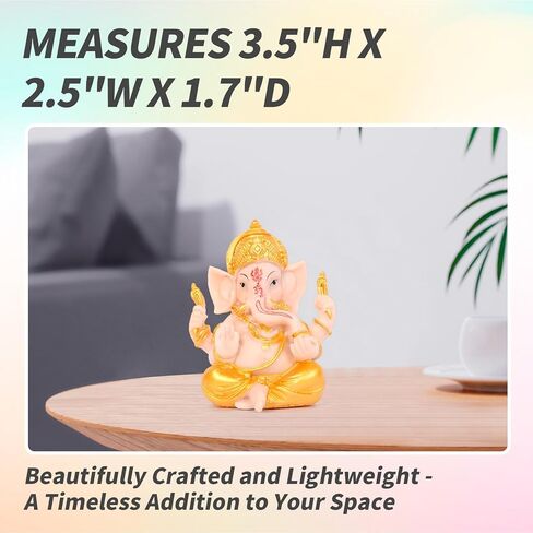 1 حزمة غانيش أيدول للوحة قيادة السيارة غانيش أيدول هندو غانيشا تماثيل الفيل إله فنغ شوي لاكي الفيل تمثال هووسورمينغ تهنئة هدية صغيرة لغرفة التأمل معبد المذبح in Kuwait