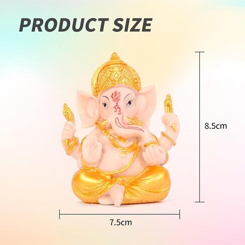 1 حزمة غانيش أيدول للوحة قيادة السيارة غانيش أيدول هندو غانيشا تماثيل الفيل إله فنغ شوي لاكي الفيل تمثال هووسورمينغ تهنئة هدية صغيرة لغرفة التأمل معبد المذبح in Kuwait
