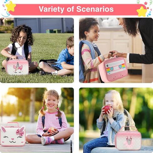 حقيبة غداء للفتيات من Beaulyn - صندوق غداء للأطفال متين ومقاوم للماء معزول حقيبة غداء رائعة للفتيات والأطفال الصغار والمراهقين هدايا مدرسية in Kuwait