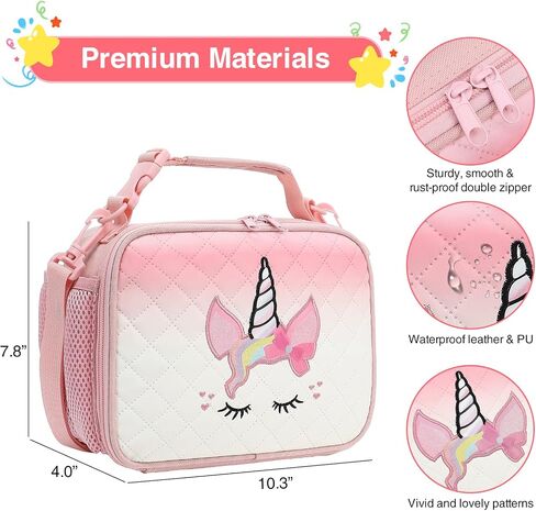 Beaulyn Girls Lunch bag-Lunch Box Kids Durable Water-Resistant Insulated Cool Lunch Bag for Girls Kids Toddlers Teens School Gifts in Saudi Arabia