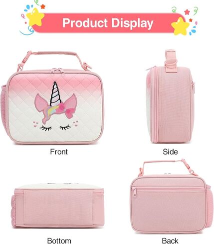 Beaulyn Girls Lunch bag-Lunch Box Kids Durable Water-Resistant Insulated Cool Lunch Bag for Girls Kids Toddlers Teens School Gifts in Saudi Arabia