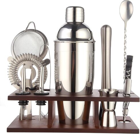 Cocktail Shaker,Cocktail Shaker Set, 11-Piece Boston Stainless Steel Bartender Kit,Professional Bar Tools for Drink Mixing, Home, Bar, Party (18 OZ) in Saudi Arabia