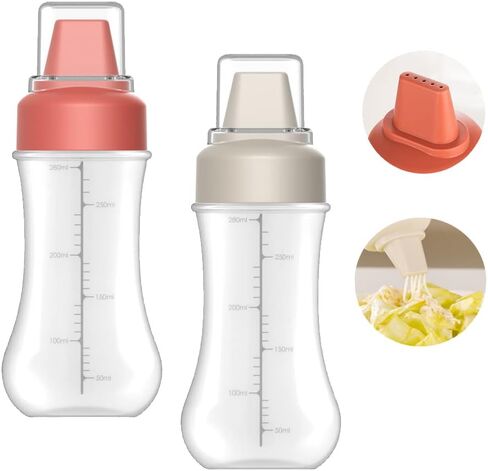 2-Pack Porous Condiment Squeeze Bottles, Leak Proof Refillable Condiment Container with Lip, Salad Dressings,Top Dispensers for Ketchup Mustard Mayo Hot Sauces Oil Honey Syrup in Saudi Arabia