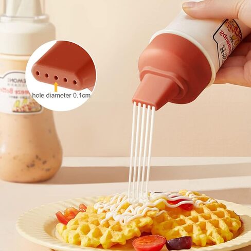 2-Pack Porous Condiment Squeeze Bottles, Leak Proof Refillable Condiment Container with Lip, Salad Dressings,Top Dispensers for Ketchup Mustard Mayo Hot Sauces Oil Honey Syrup in Saudi Arabia