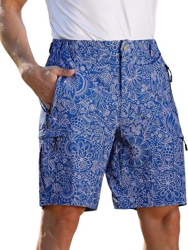 zeetoo Men's Golf Shorts 9" Quick Dry Cargo Shorts Lightweight Workout Casual Shorts with 5 Zipper Pockets in Saudi Arabia