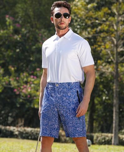 zeetoo Men's Golf Shorts 9" Quick Dry Cargo Shorts Lightweight Workout Casual Shorts with 5 Zipper Pockets in Saudi Arabia