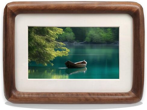 6X8 Natural Wood Picture Frames,Tabletop Wooden Photo Frame with Mat,Display Pictures 5x7 with Mat or 6x8 Without Mat,Vertical or Horizontal Display,Walnut in Saudi Arabia