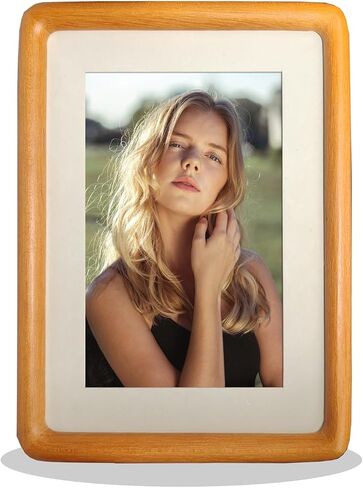 6X8 Natural Wood Picture Frames,Tabletop Wooden Photo Frame with Mat,Display Pictures 5x7 with Mat or 6x8 Without Mat,Vertical or Horizontal Display,Walnut in Saudi Arabia