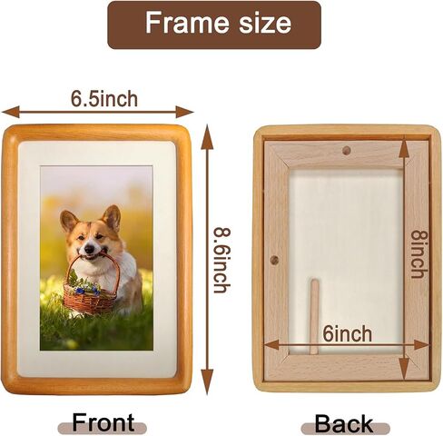 6X8 Natural Wood Picture Frames,Tabletop Wooden Photo Frame with Mat,Display Pictures 5x7 with Mat or 6x8 Without Mat,Vertical or Horizontal Display,Walnut in Saudi Arabia