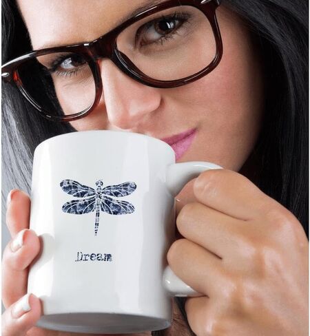 3dRose Dream Dragonfly Two Tone Mug, 11 oz, Black in Saudi Arabia