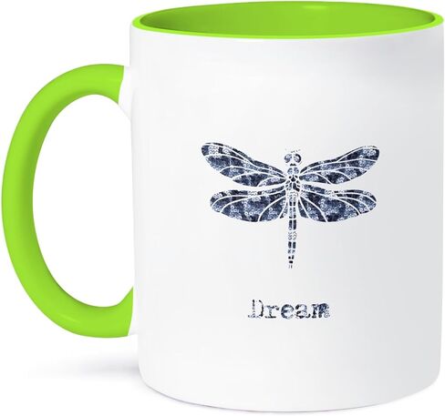3dRose Dream Dragonfly Two Tone Mug, 11 oz, Black in Saudi Arabia