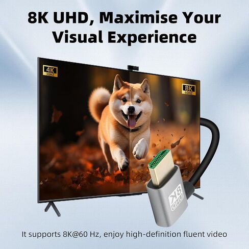 RIIEYOCA 90 Degree Left Angle HDMI Male to 90 Degree Right Angle HDMI Male, 18Gbps High Speed 2.1 Extension Coil Cable Supports 8K@60Hz, ARC,3D for DVR, HDTV, Roku Ultra（0.5M） in Saudi Arabia