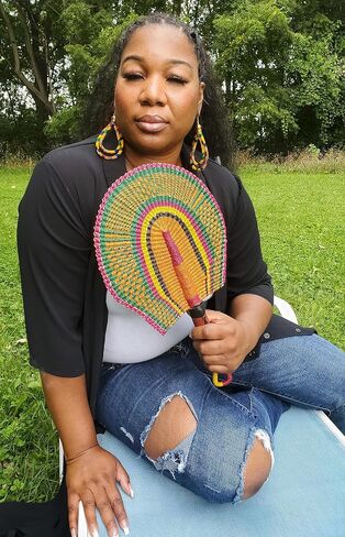 مروحة Ahiastring المنسوجة الأفريقية المحمولة، مروحة أفريقية، مروحة الكنيسة، مروحة تلفزيون أنقرة، مروحة الصيف، مروحة يد رياضية للرجال والنساء. (م 400) in Saudi Arabia