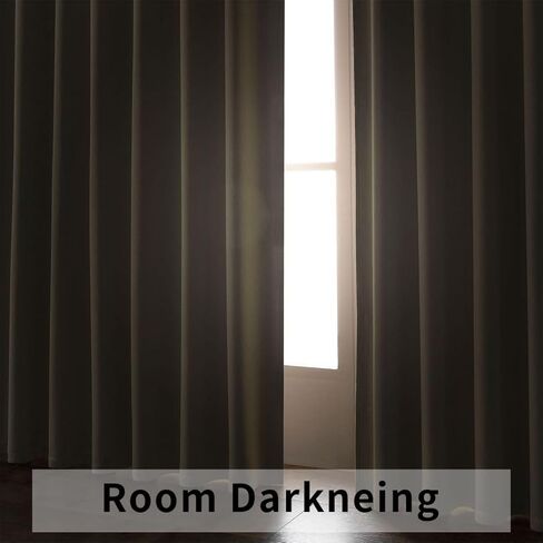 Joydeco ستائر تعتيم سوداء بطول 96 بوصة، ستائر معتمة بطول 96 بوصة مكونة من لوحتين لغرفة النوم، ستائر تعتيم الغرفة وستائر لنافذة غرفة المعيشة (عرض 52 × طول 96 بوصة، أسود) in Kuwait
