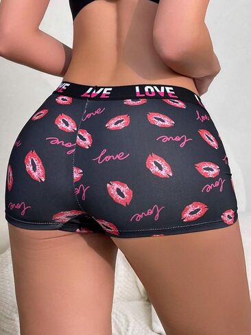 SOLY HUX Women's Graphic Female Boxer Briefs, Funny Boy Shorts Panties for Teen Girls, Cute Novelty Underwear for Women in Saudi Arabia
