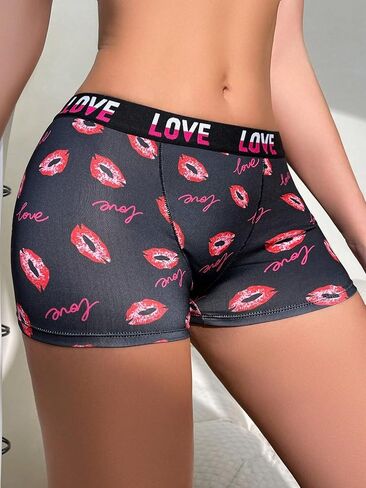 SOLY HUX Women's Graphic Female Boxer Briefs, Funny Boy Shorts Panties for Teen Girls, Cute Novelty Underwear for Women in Saudi Arabia
