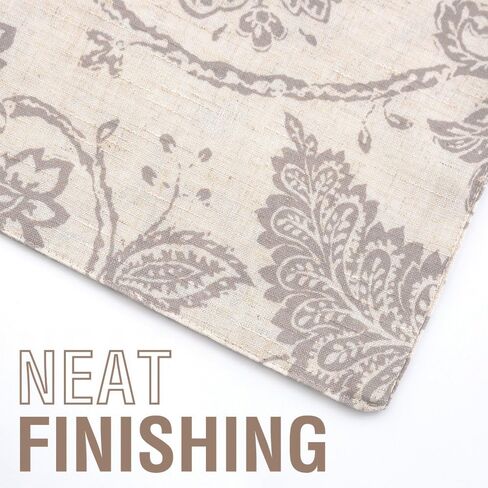 JINCHAN Linen Table Runner Farmhouse Scroll Pattern Table Runner Decorative Burlap Table Runners Floral Coffee Table Runner for Dresser Dining Room 1 Panel 13x72 Inch Taupe on Beige in Saudi Arabia
