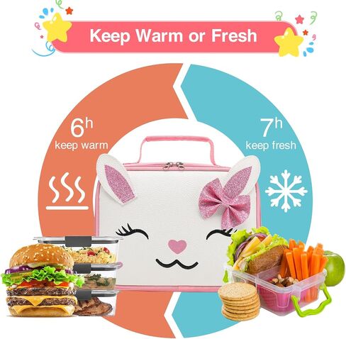 Beaulyn Girls Lunch bag-Lunch Box Kids Durable Water-Resistant Insulated Cool Lunch Bag for Girls Kids Toddlers Teens School Gifts in Saudi Arabia