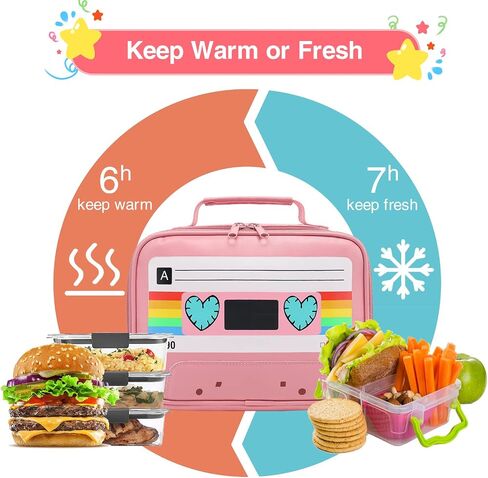 Beaulyn Girls Lunch bag-Lunch Box Kids Durable Water-Resistant Insulated Cool Lunch Bag for Girls Kids Toddlers Teens School Gifts in Saudi Arabia