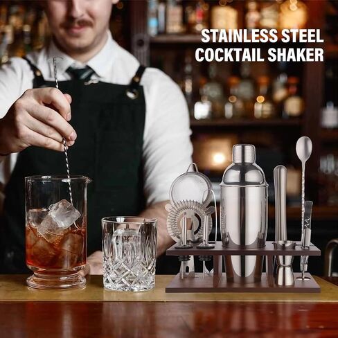 Cocktail Shaker,Cocktail Shaker Set, 11-Piece Boston Stainless Steel Bartender Kit,Professional Bar Tools for Drink Mixing, Home, Bar, Party (18 OZ) in Saudi Arabia