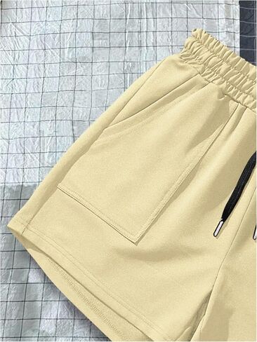 OYOANGLE Men's Solid Summer Drawstring Waist Shorts Active Athletic Workout Gym Shorts in Saudi Arabia