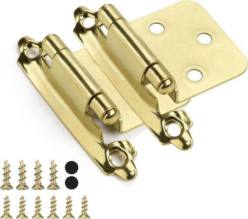 5 Pair(10 Pack) Cabinet Door Hinges -Brushed Brass Door Hinges for Kitchen Cabinets homdiy Self Closing Door Hinges in Saudi Arabia