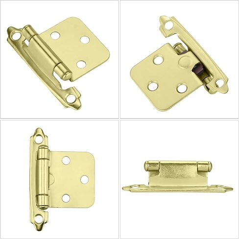 5 Pair(10 Pack) Cabinet Door Hinges -Brushed Brass Door Hinges for Kitchen Cabinets homdiy Self Closing Door Hinges in Saudi Arabia