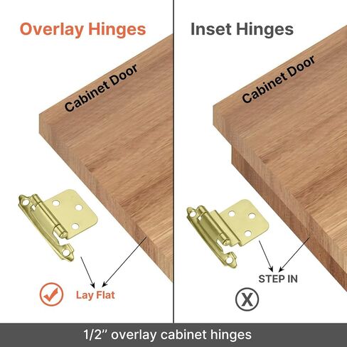 5 Pair(10 Pack) Cabinet Door Hinges -Brushed Brass Door Hinges for Kitchen Cabinets homdiy Self Closing Door Hinges in Saudi Arabia