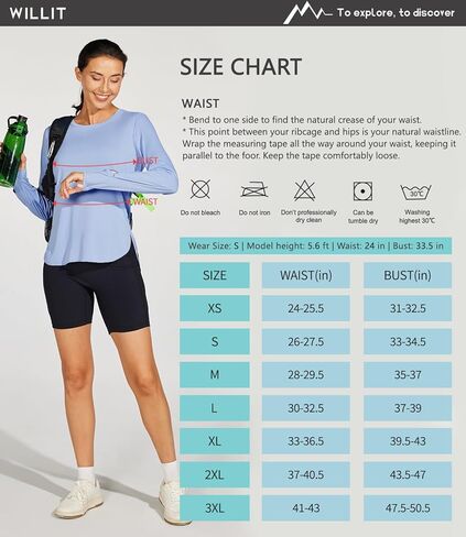 Willit Women's Sun Shirts UPF 50+ SPF Long Sleeve Hiking Lightweight Quick Dry UV Protection Outdoor in Kuwait