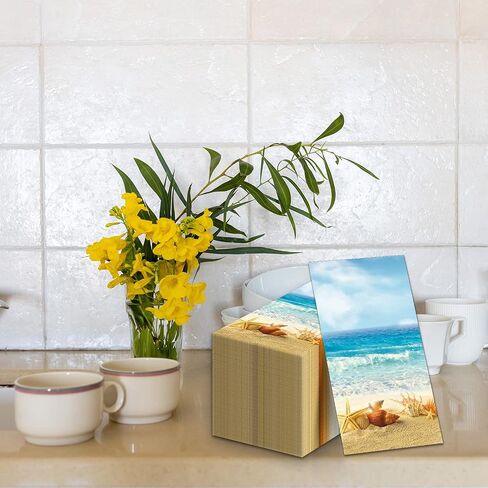 Nautical Beach Napkin Sea Shells Tropical Ocean Hand Napkin Sea Shore Disposable Napkin For Seashells Spa Party Baby Shower Summer Holiday Party Bathroom Hotel Coastal Decorative Towels（100PCS） in Saudi Arabia