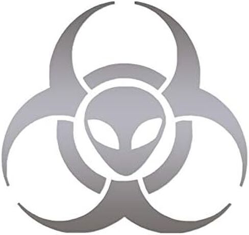 Alien Biohazard Symbol - Vinyl Decal Sticker - 4" x 3.75" - Black in Saudi Arabia