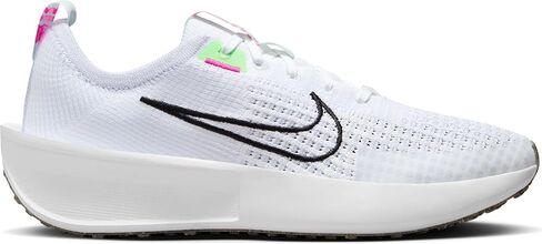 حذاء الجري Interact Run للنساء من Nike (FD2292-102، أبيض/أسود-رمادي لكرة القدم-أخضر فابور) in Saudi Arabia