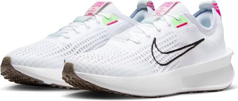 حذاء الجري Interact Run للنساء من Nike (FD2292-102، أبيض/أسود-رمادي لكرة القدم-أخضر فابور) in Saudi Arabia