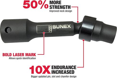 SUNEX TOOLS 2695، مجموعة مقبس خلوص محدود لمحرك الأقراص مقاس ½ بوصة، 12 نقطة، 9 قطع، متري، 8 مم - 17 مم، فولاذ Cr-Mo، حقيبة تخزين شديدة التحمل in Saudi Arabia