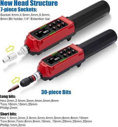 Digital Torque Screwdriver, 1.5-88.5in-lbs./0.15-10Nm, Electronic Adjustable Screwdriver Torque Wrench Set with ±1% Accuracy, Vibration, Buzzer, LED Notification for Gunsmithing, Scope Mounting in Saudi Arabia