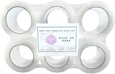 Clear Packaging Adhesive Heavy Duty Tape for Shipping, Packaging, Moving, Sealing, 6 Rolls - (110 Yards per Roll) - 3 inch Wide x 2.0 mil Thick, in Saudi Arabia