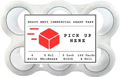 Clear Packaging Adhesive Heavy Duty Tape for Shipping, Packaging, Moving, Sealing, 6 Rolls - (110 Yards per Roll) - 3 inch Wide x 2.0 mil Thick, in Saudi Arabia