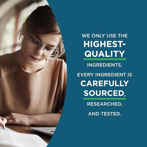 البحث عن التركيز الأمثل للصحة، دعم منشط الذهن خالٍ من المنشطات والكافيين للذاكرة والتركيز، مع الكولين وDHA من الطحالب والجينسنغ الأمريكي والنباتي والنباتي (90 كبسولة) in Kuwait