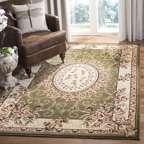 SAFAVIEH Lyndhurst Collection Runner Rug - 2'3" x 6', Red & Ivory, Traditional European Medallion Design, Non-Shedding & Easy Care, Ideal for High Traffic Areas in Living Room, Bedroom (LNH328C) in Saudi Arabia