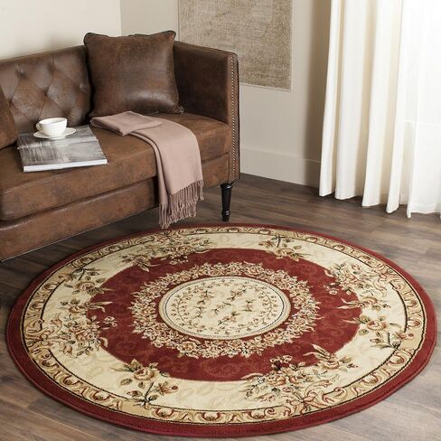 SAFAVIEH Lyndhurst Collection Runner Rug - 2'3" x 6', Red & Ivory, Traditional European Medallion Design, Non-Shedding & Easy Care, Ideal for High Traffic Areas in Living Room, Bedroom (LNH328C) in Saudi Arabia