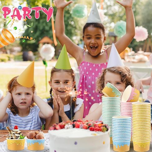 Paper Ice Cream Cups Bulk Disposable Dessert Bowls Ice Cream Bowls Paper Dessert Cups Ice Cream Party Bowls for Sundae Soup Frozen Yogurt Cold or Hot Food Party Supplies(6 oz, 100 Pcs) in Saudi Arabia