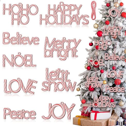9 Pcs Christmas Word Sign Ornaments Xmas Wooden Cutout Letter Hanging Craft Wall Decor Believe Sign Joy Peace Sign Farmhouse Christmas Tree Decorations Winter Party Supplies (Gold, Chic) in Saudi Arabia