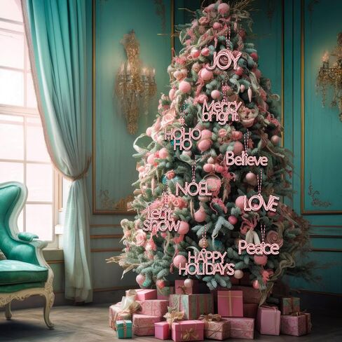 9 Pcs Christmas Word Sign Ornaments Xmas Wooden Cutout Letter Hanging Craft Wall Decor Believe Sign Joy Peace Sign Farmhouse Christmas Tree Decorations Winter Party Supplies (Gold, Chic) in Saudi Arabia